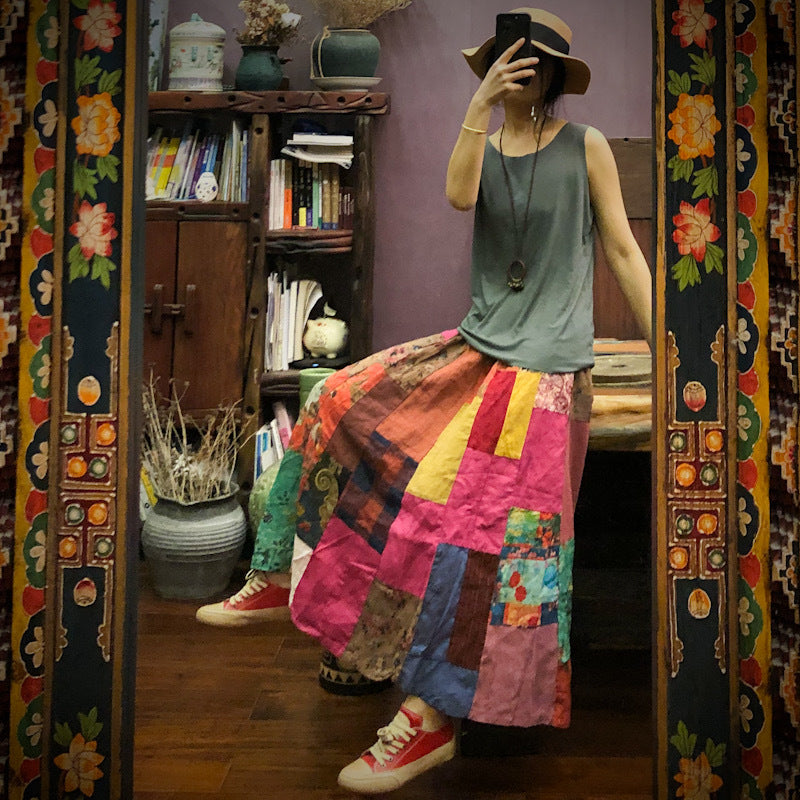 Bohemian Colorblock Skirt