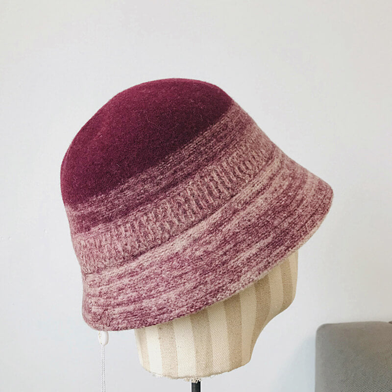 Vintage Knitted Wool Bucket Hat