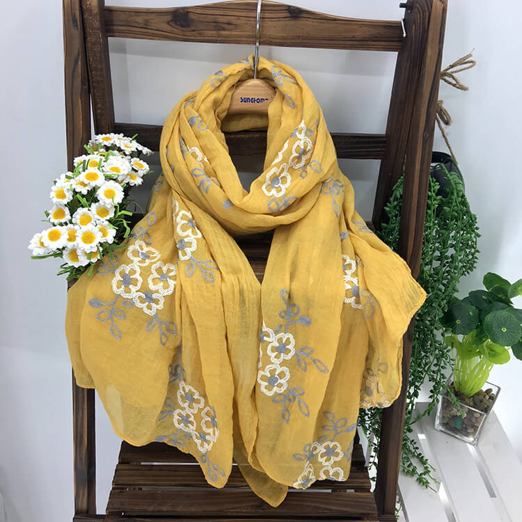 Embroidered Vintage Scarf Shawl