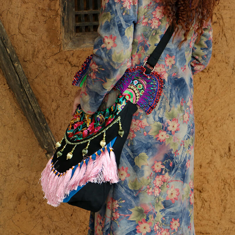 Ethnic Embroidery Tassel Handbag