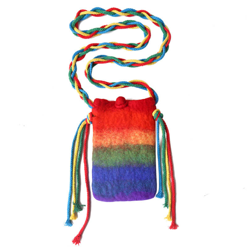 Handmade Felt Multicolor Gradient Crossbody Bag