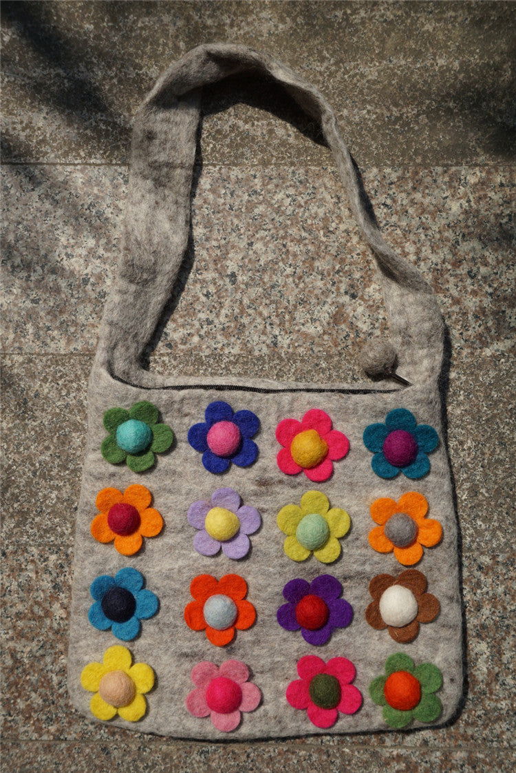 Handmade Felt Creative Flower Shoudler Bag