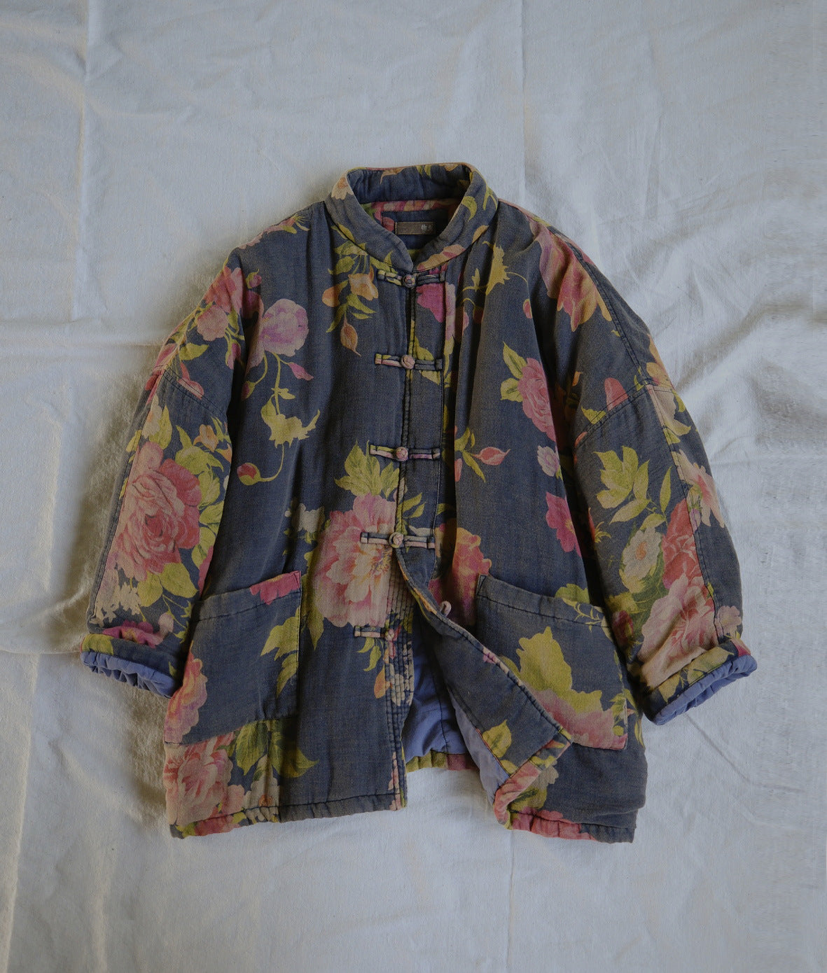 Blue Floral Quilted Jacket