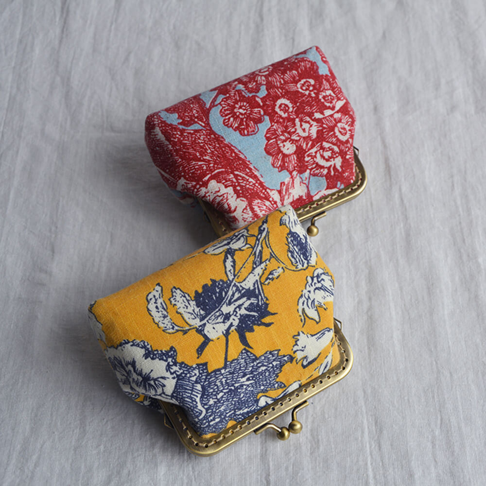 Cotton and Linen Printed Coin Purse