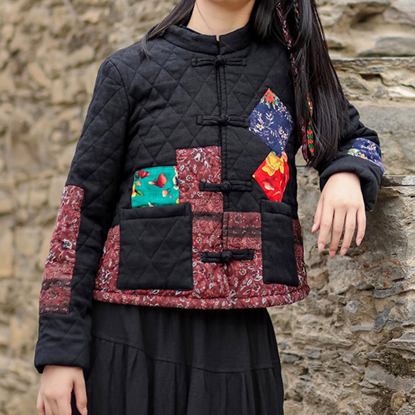 Retro Patchwork Quilted Jacket