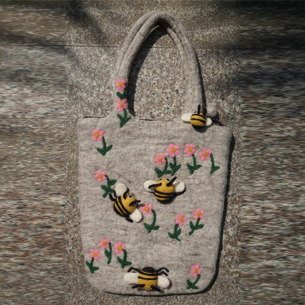 Handmade Felt Cute Bee Handbag