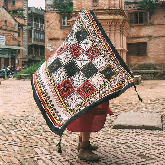 Boho Ethnic Silk Shawl