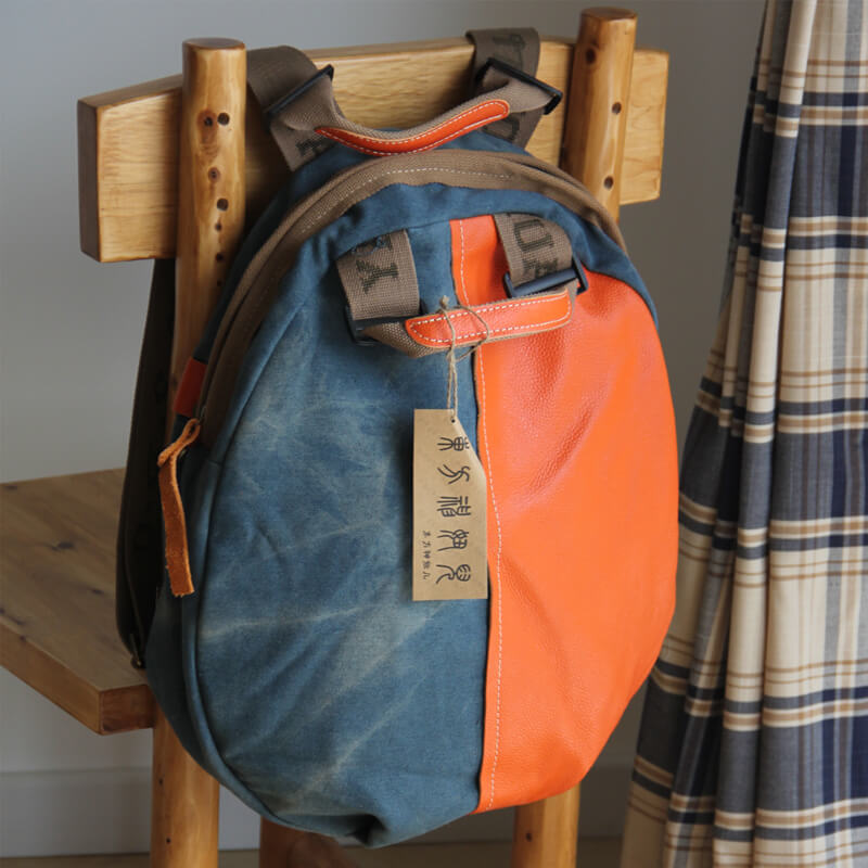 Vintage Color Block Backpack