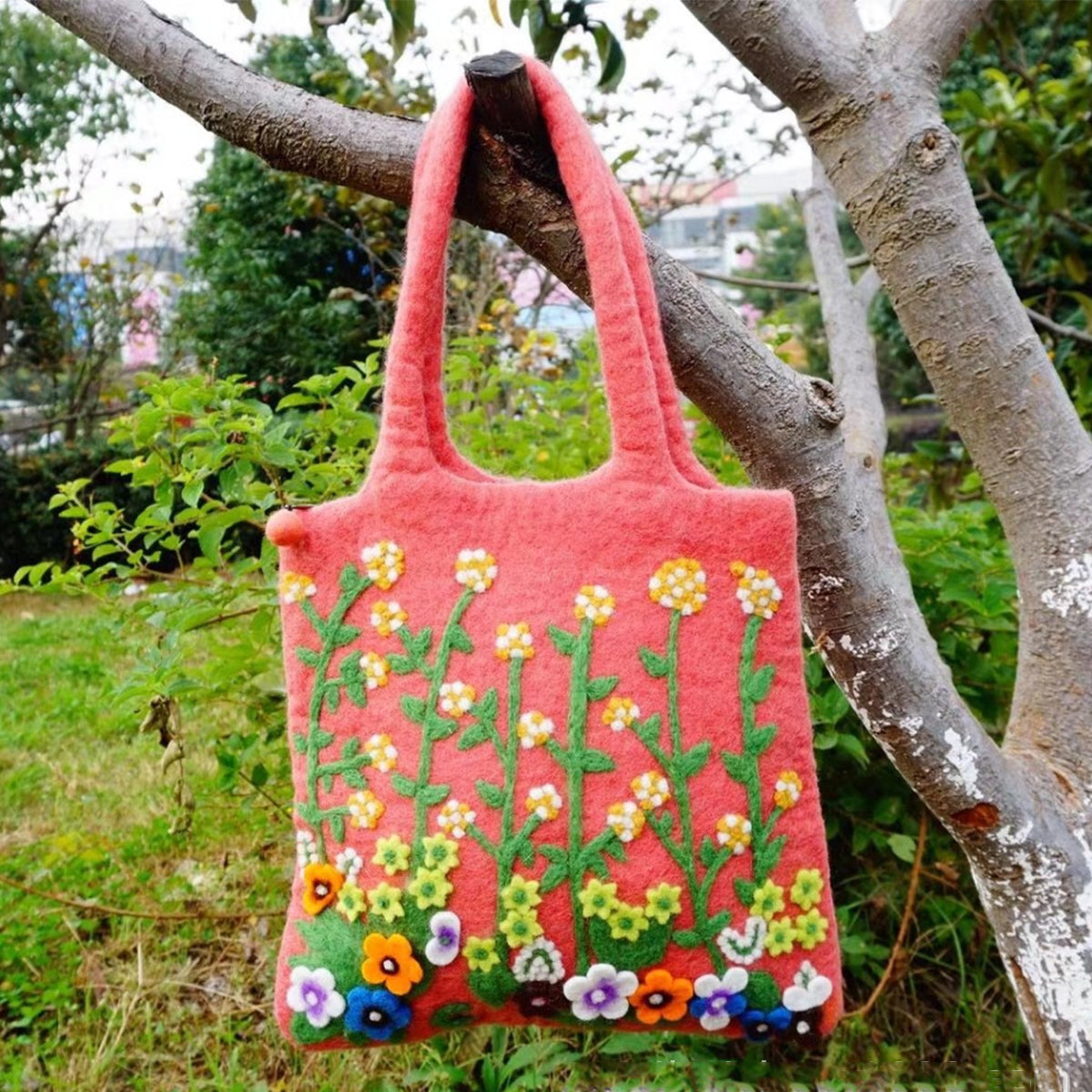 Unique Felt Handmade Vintage Embroidery Handbag